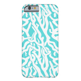 Beach Coral Reef Mönster Nautical White Blue Barely There iPhone 6 Skal