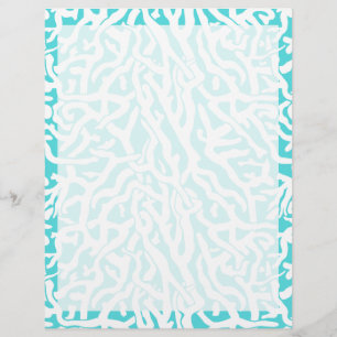 Beach Coral Reef Mönster Nautical White Papper