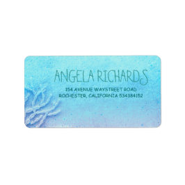 Beach Coral Turcos Bröllop Adressetikett