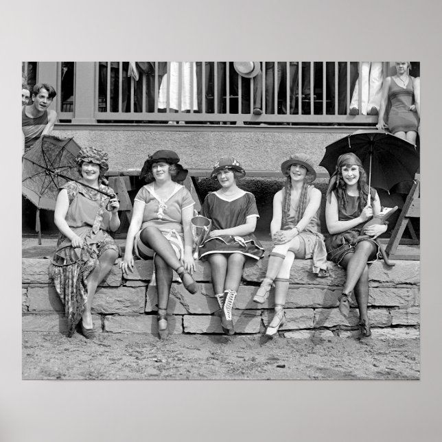 Beach Costume Tävling, 1921. Vintage Photo Poster (Framsidan)
