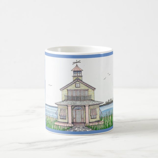 Beach Cottage Blue 11oz Mugg (Center)