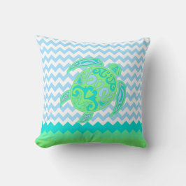 Beach Cottage Ocean Turtle Accent Pillow Kudde