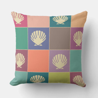 Beach Cottage Seashell Mönster Kudde