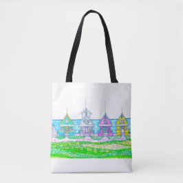 Beach Cottage Tote Bag Tygkasse