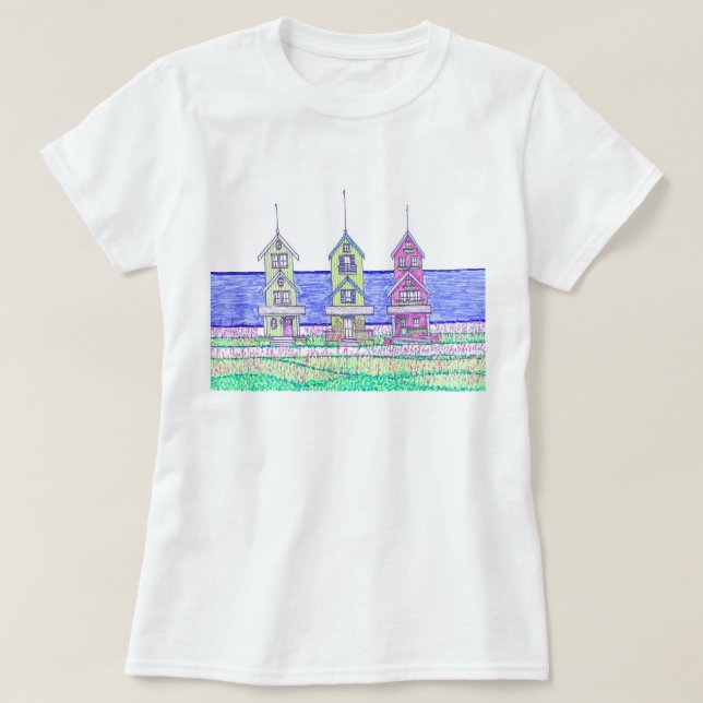 Beach Cottage Trio Tshirt T Shirt (Design framsida)