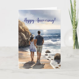 BEACH COUPLE ANNIVERSARY CARD TACK KORT