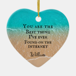 Beach couple photo Valentine Julgransprydnad Keramik