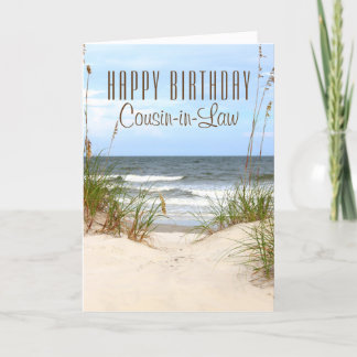 Beach Cousin-in-Law Birthday Card Kort