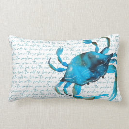 Beach Crab Teal och Navy Reversible Lumbar Pillow Lumbarkudde