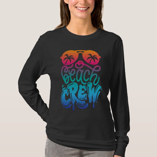 Beach Crew Family Vacation Matching Group T Shirt (Framsida)