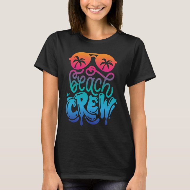 Beach Crew Family Vacation Matching Group T Shirt (Framsida)