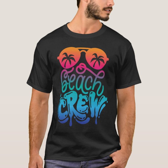 Beach Crew Family Vacation Matching Group T Shirt (Framsida)