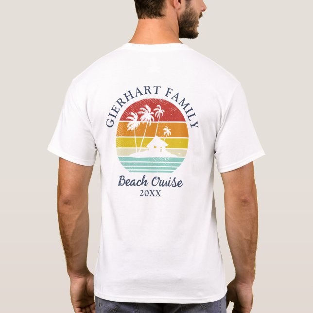 Beach Cruise Retro Family Reunion Grandpa Vacation T Shirt (Baksida)