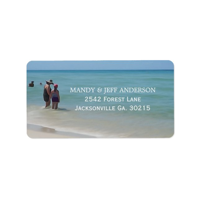 Beach-dagars Adressetiketter (Framsidan)