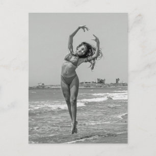 Beach Dancer B&W-fotovykort Vykort