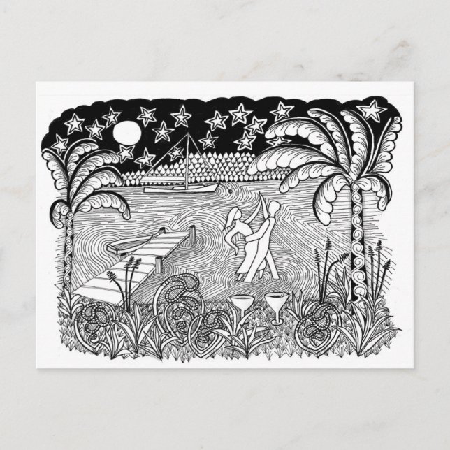 Beach Dancing Stil Vykort (Framsida)