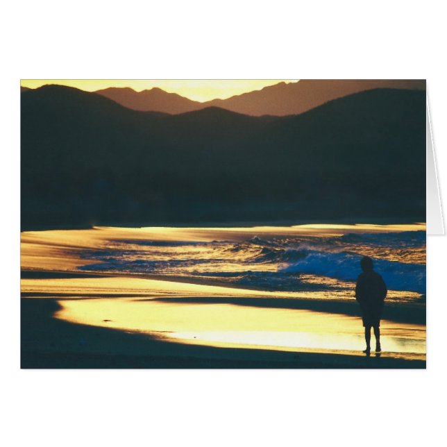 Beach Dawn Hälsningskort (Framsidan Horizontal)