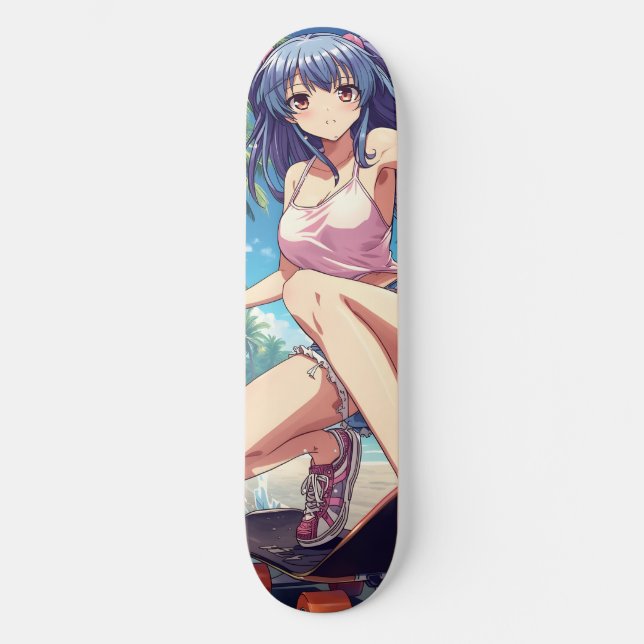 Beach Day Anime Skateboard Deck (Framsida)