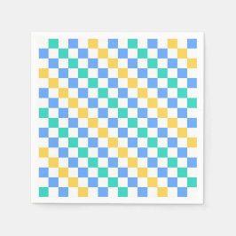Beach day diagonal checkerboard pattern pappersservett