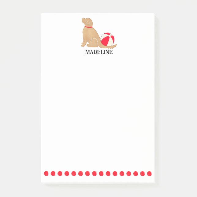 BEACH DAY GOLDEN RETRIEVER ÄLSKARE POST-IT BLOCK (Framsida)