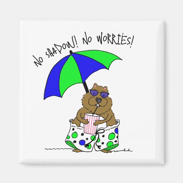 Beach Day Groundhog Magnet (Framsidan)