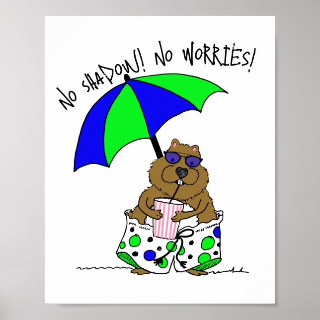 Beach Day Groundhog Poster (Framsidan)