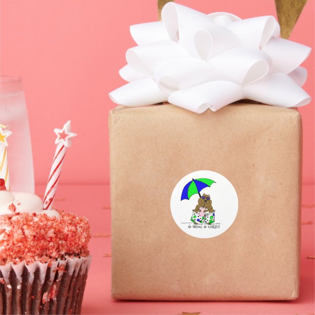 Beach Day Groundhog Runt Klistermärke (Fest)