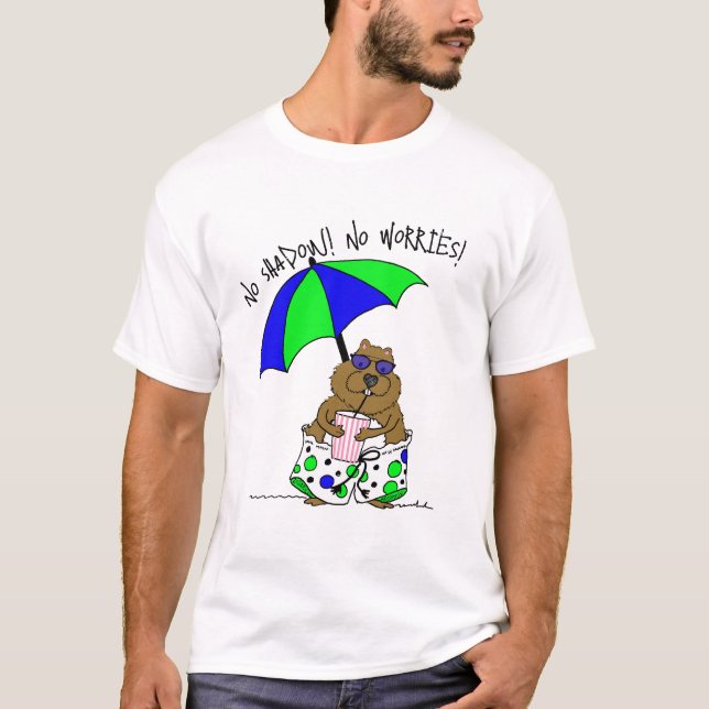Beach Day Groundhog T Shirt (Framsida)