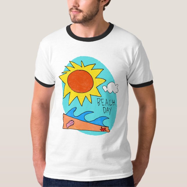 "Beach Day" Men's T-Shirt (Framsida)
