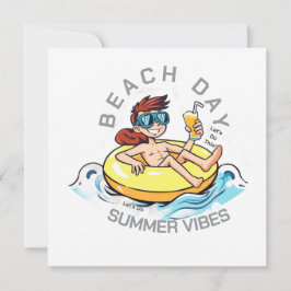 Beach Day Tecknade figurer på uppblåsbara Ring