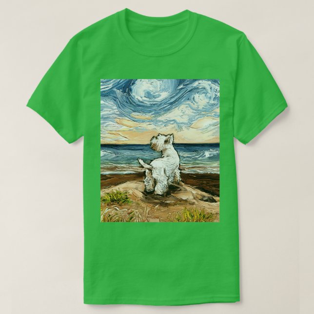 Beach Day Westie T Shirt (Design framsida)