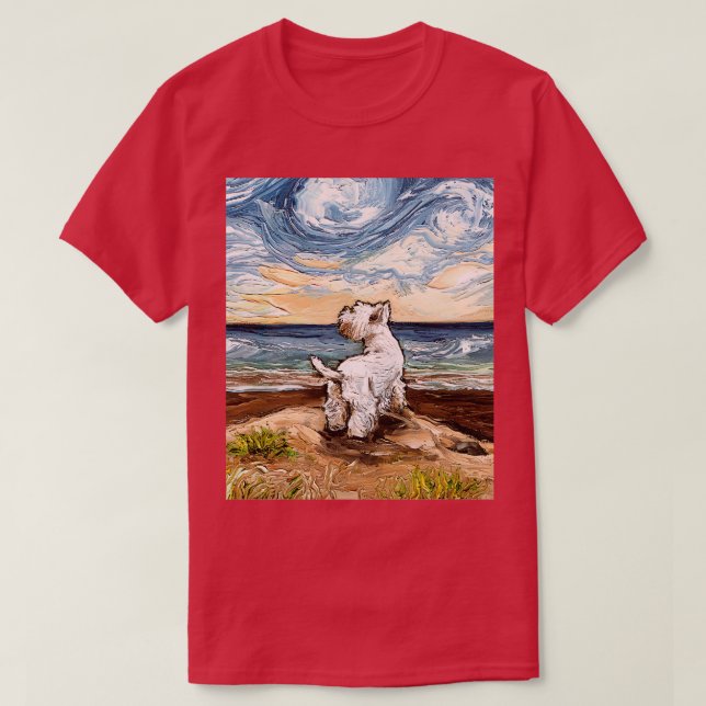 Beach Day Westie T Shirt (Design framsida)