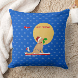 Beach Day Whales Surfing Golden Santa Dekorativ ku Kudde