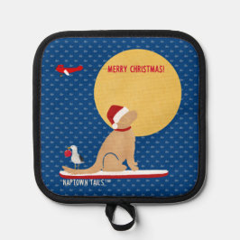 Beach Day Whales Surfing Golden Santa Hund Underlä