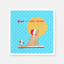 Beach Days Golden jul Aqua Napkins Pappersservett