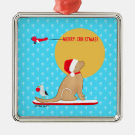 Beach Days Golden jul Aqua Ornament