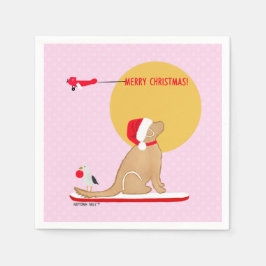 Beach Days Golden Jul Rosa Pappersservett