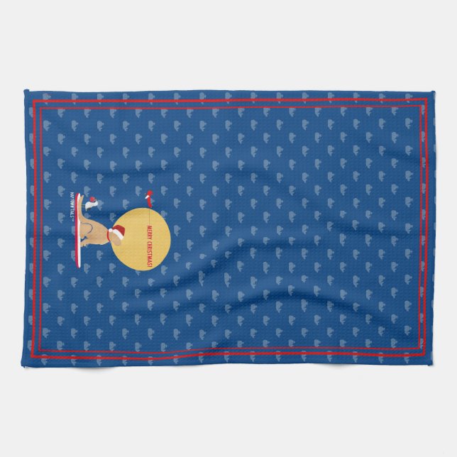 Beach Days Golden Jul Whales Kitchen Towel Kökshandduk (Horisontell)