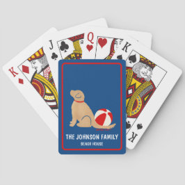 Beach Days Golden Retriever Hund Blå uppspelningsk Casinokort
