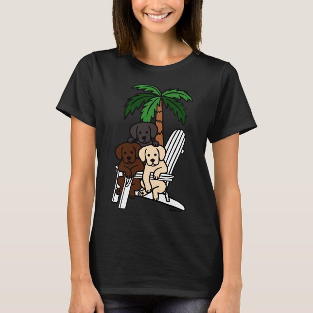 Beach Deck Ordförande Labradors T Shirt (Framsida)