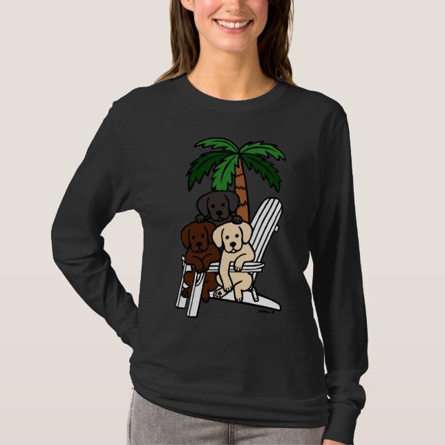 Beach Deck Ordförande Labradors T Shirt (Framsida)