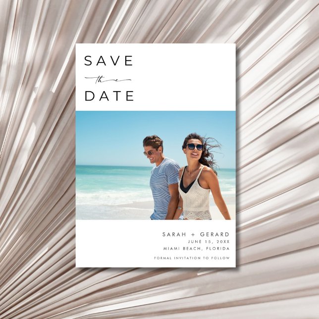 Beach Destination Elegant Photo Wedding Spara Datumet (Beach Destination Elegant Photo Wedding Save The Date)
