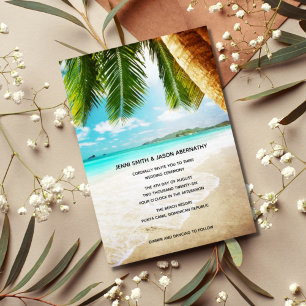 Beach Destination Tropical Wedding-inbjudan Meddelande
