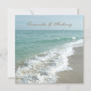 Beach Destination Wedding-inbjudan, fyrkant Inbjudningar