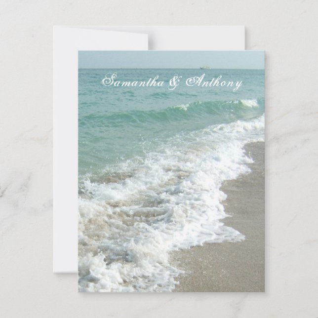 Beach Destination Wedding-inbjudan, skumma Surfa Inbjudningar (Framsida)