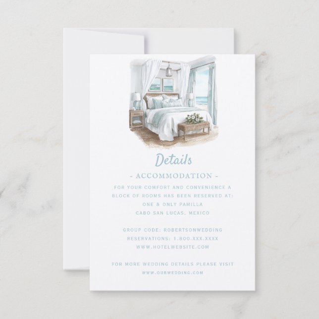 Beach Destination Wedding | Information OSA Kort (Framsida)