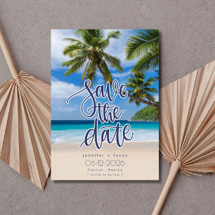 Beach Destination Wedding Photo Save Date Spara Datumet
