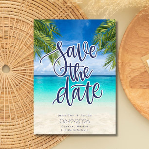 Beach Destination Wedding Photo Save Date Spara Datumet