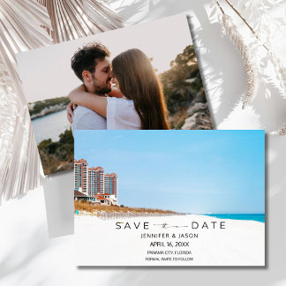 Beach Destination Wedding Photo Save the Date Spara Datumet