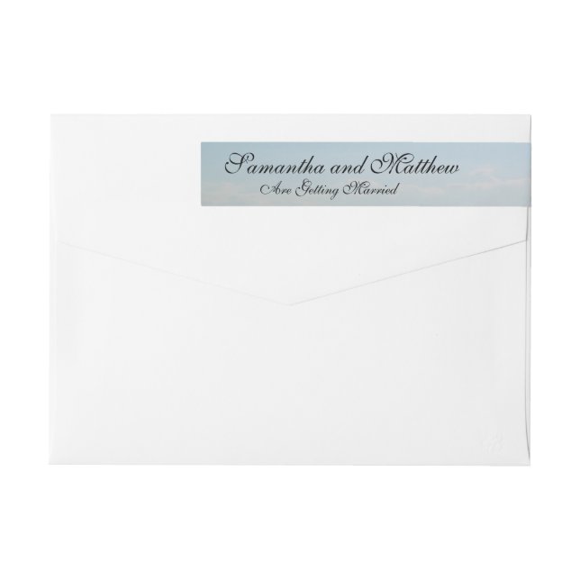 Beach Destination Wedding Returetiketters Etikettband (Baksidan)
